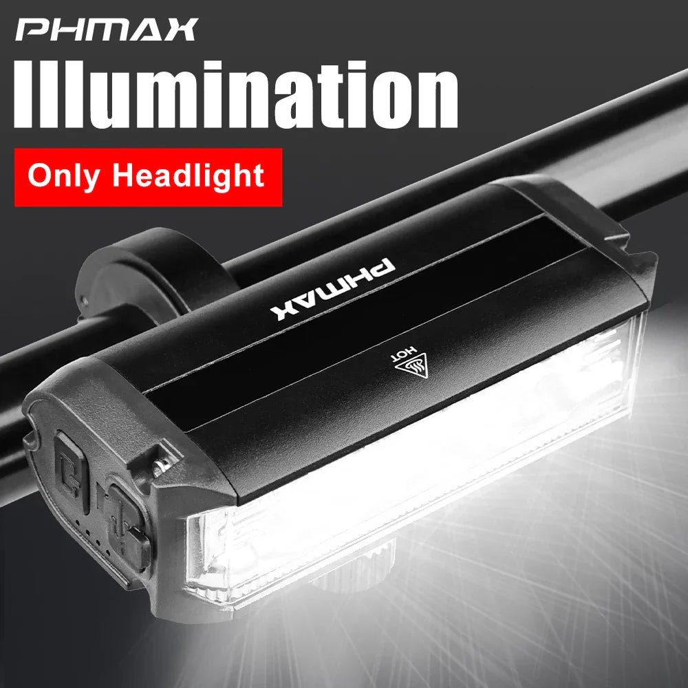 PHMAX 1000 Lumen Bike Front Light USB-C Rechargeable 2000mAh