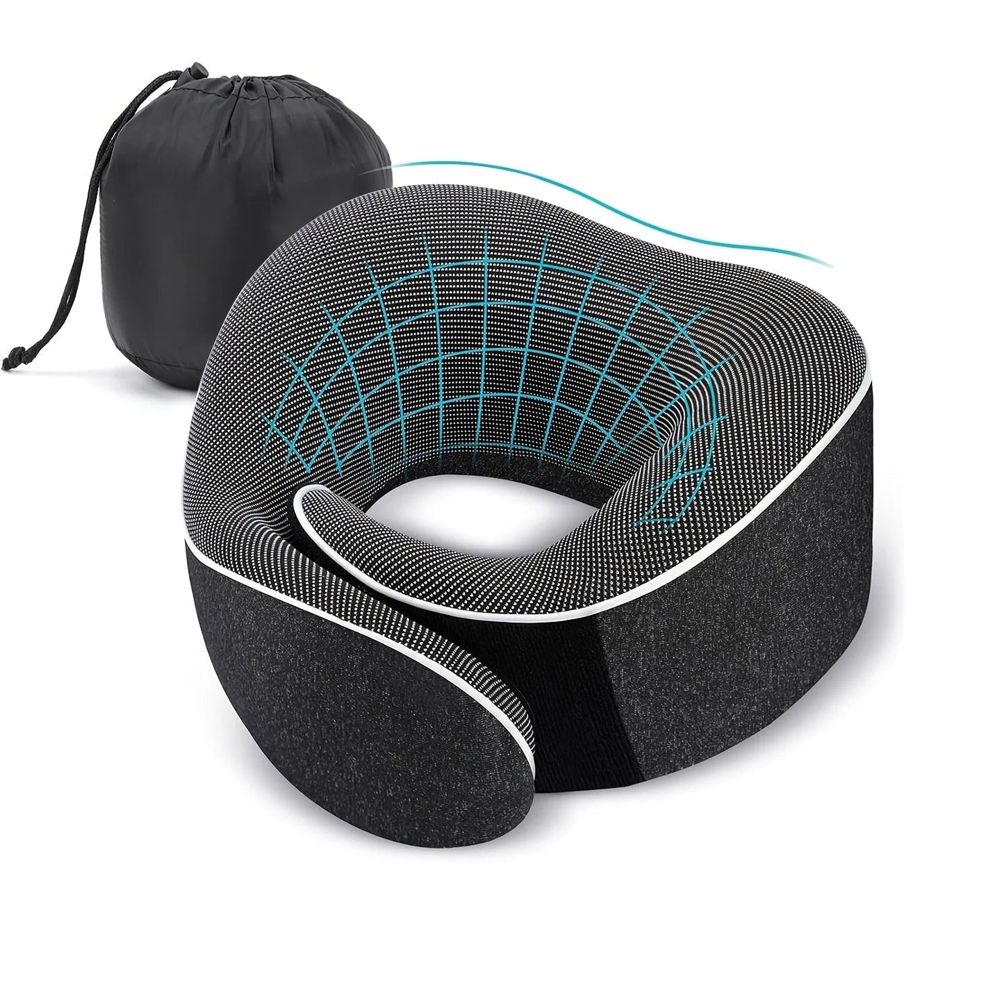 Memory Foam U-Shape Travel Neck Pillow – Snail Style Adjustable