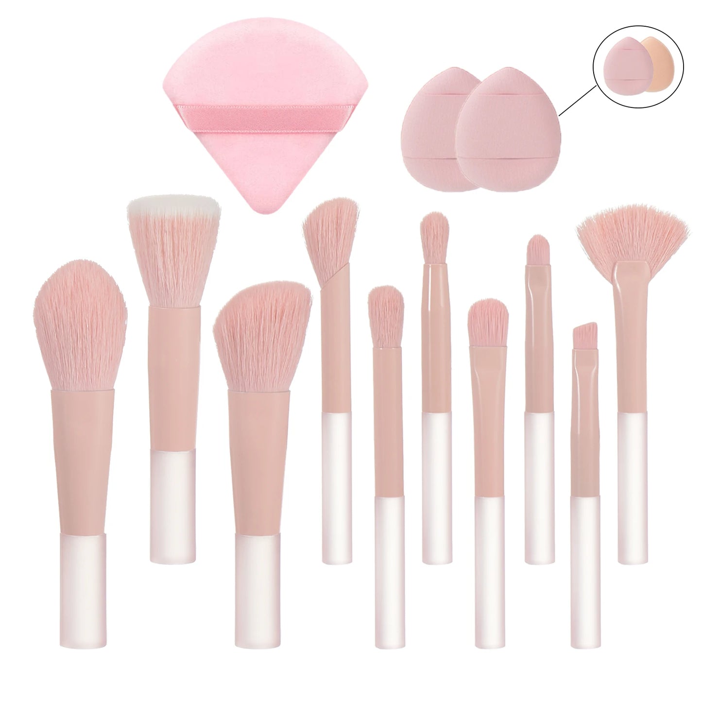 10-Piece Pink Mini Travel Makeup Brush Set | Professional Tools