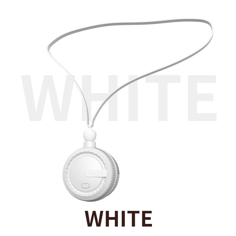 Portable Mini Neck Fan Rechargeable Adjustable Lanyard and Bracket Free Your Hands Outdoor Small Hanging Neck Fan For Children Peaceful Pleasures Health and Wellness White