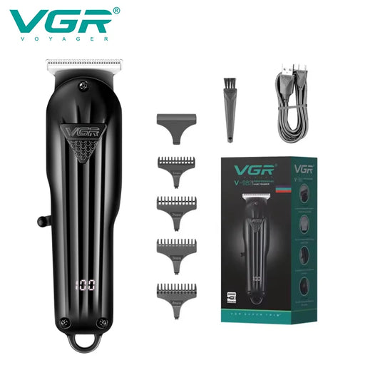 VGR Hair Trimmer Professional Hair Clipper Electric T-Blade Hair Cutting Machine 0mm LED Display Barber Trimmer for Men V-982 Peaceful Pleasures Health and Wellness