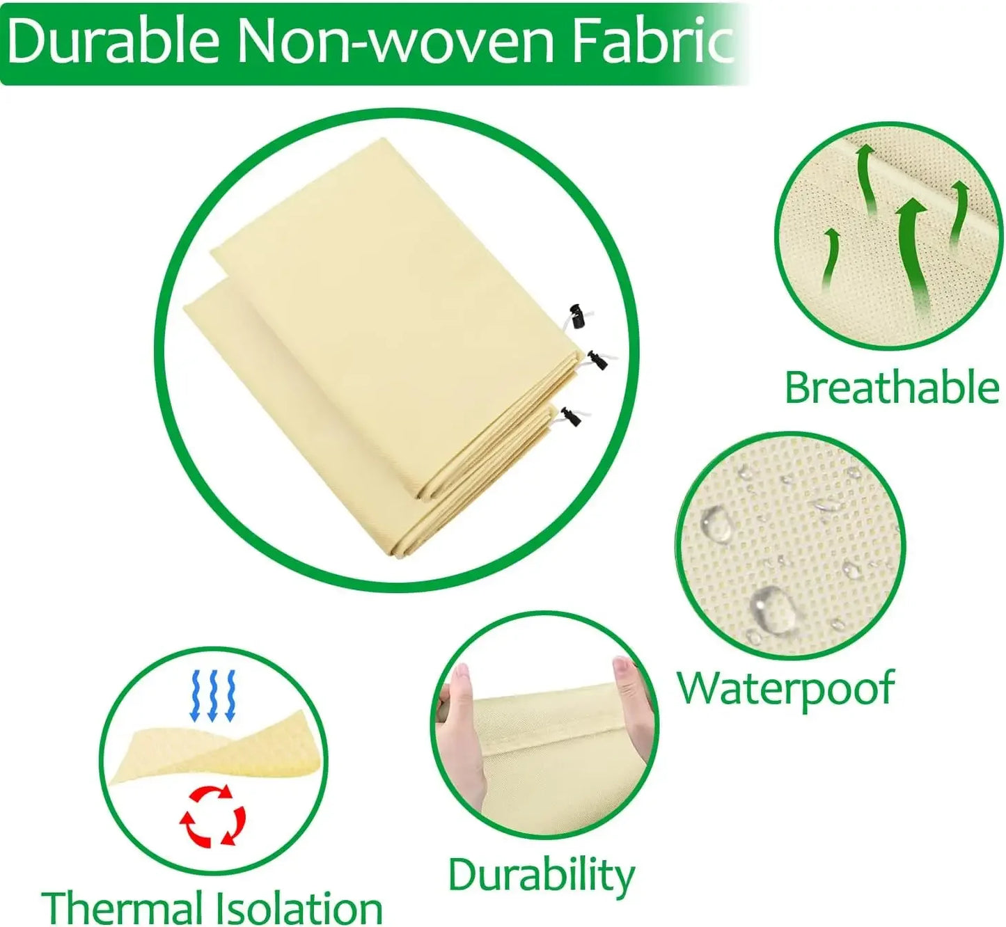 1pc 80*120cm Winter Protection Bag Against Freeze For Plant Cover Garden Plant With Zip Drawstring Breathable Peaceful Pleasures Health and Wellness