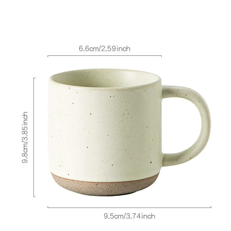 Custom Modern Design White Small frosted ceramic tumblers Unglazed Base Speckled Coffee Mug With Handle Speckled Ceramic Mug Peaceful Pleasures Health and Wellness Beige 150ml