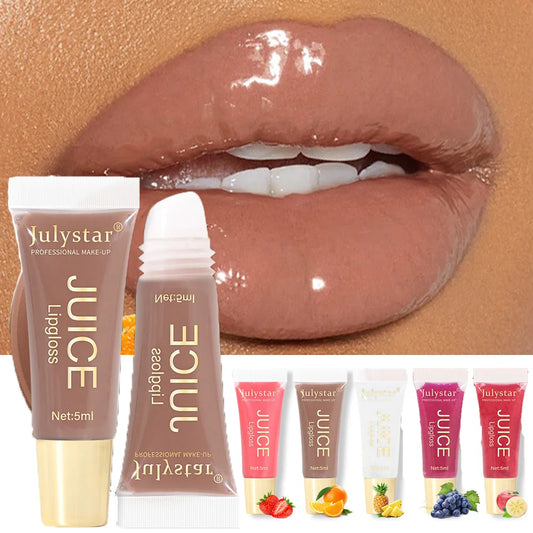 Julystar Nude Plumping Lip Gloss & Fruit Lip Oil – 5ML Plumping Lip Gloss Peaceful Pleasures Health and Wellness