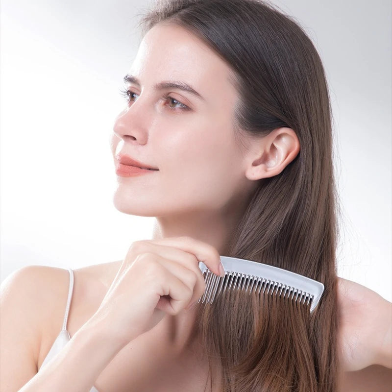Vintage Electroplated Wide Tooth Comb, Portable Height Fixed Hair Styling Tool, Ideal for Travel, Durable & Easy Grip Design Peaceful Pleasures Health and Wellness