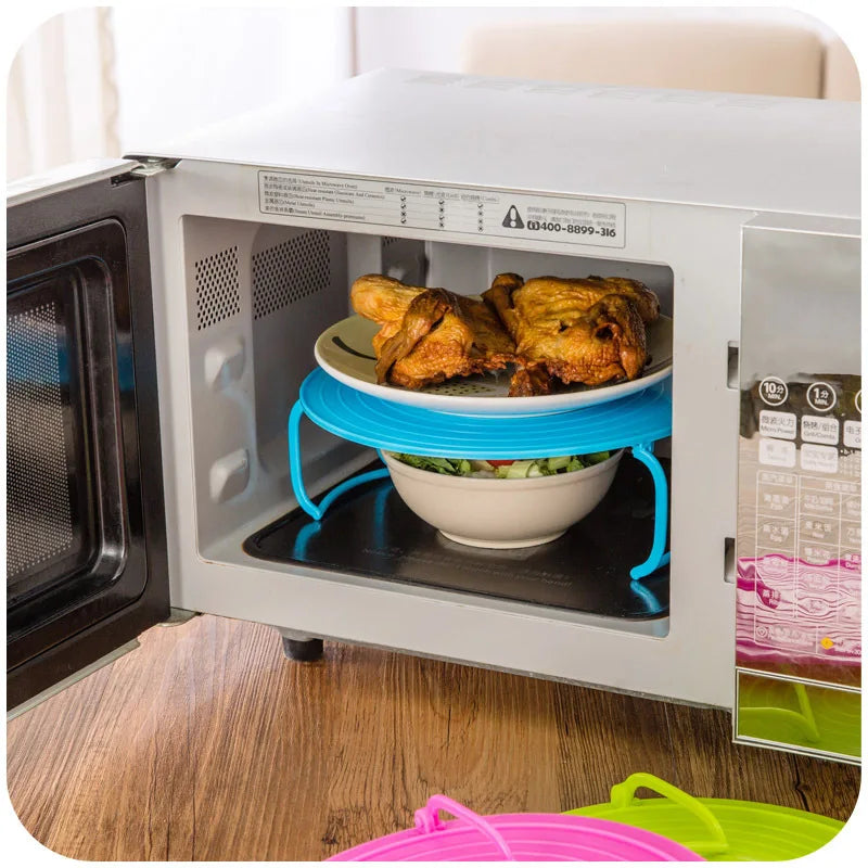 Double-Layer Microwave Food Steamer | Stackable Rack & Tray