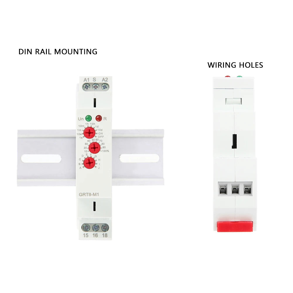 Delay Relay GRT8 M1 Multifunctional Time 10 Functions DIN Rail Mount