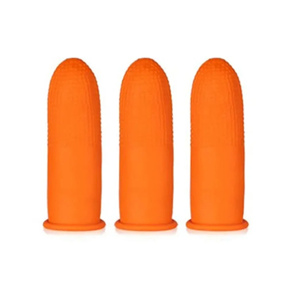 100pcs Wear Resistant Rubber Finger Cover Disposable Soft Latex Finger Cots Anti-Static Orange Fingertips Protector Peaceful Pleasures Health and Wellness Orange-M-