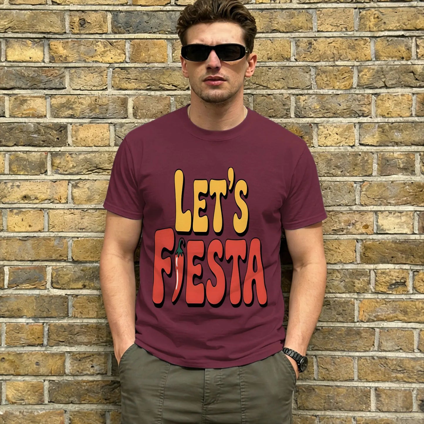 Vintage T Shirt Summer Let's Party Fiesta Trendy Cool T Shirts 100% Cotton Tee Shirt for Men Y2K Fun Cheap Short Sleeve Tops Peaceful Pleasures Health and Wellness