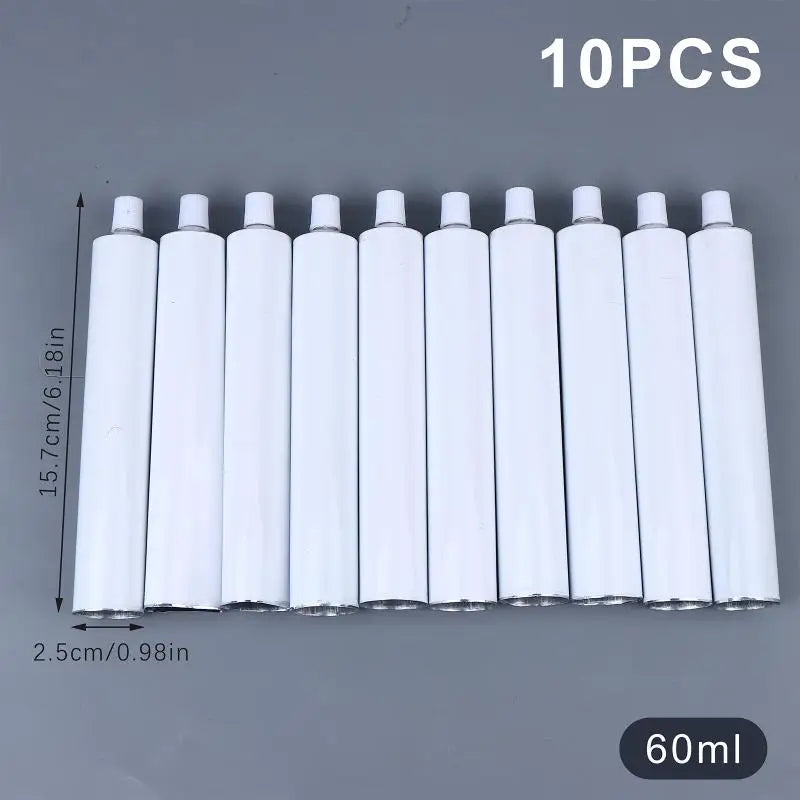 10-Pack Empty Aluminum Paint Tubes – 30ml, 60ml & 100ml
