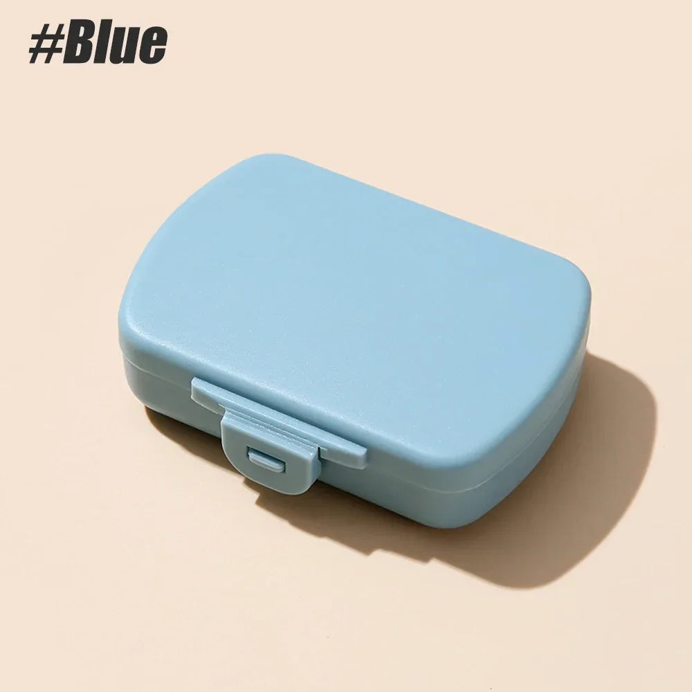 SPSPMA 1PCS Travel Pill Organizer, 6 Compartments Daily Pill Case, Portable Small Pill Box for Purse or Pocket Peaceful Pleasures Health and Wellness Blue