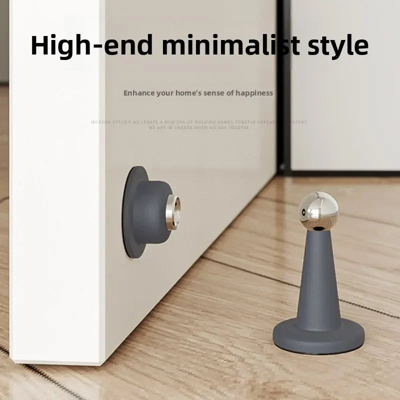 No-Drill Magnetic Silicone Door Stop | Silent Floor Stopper