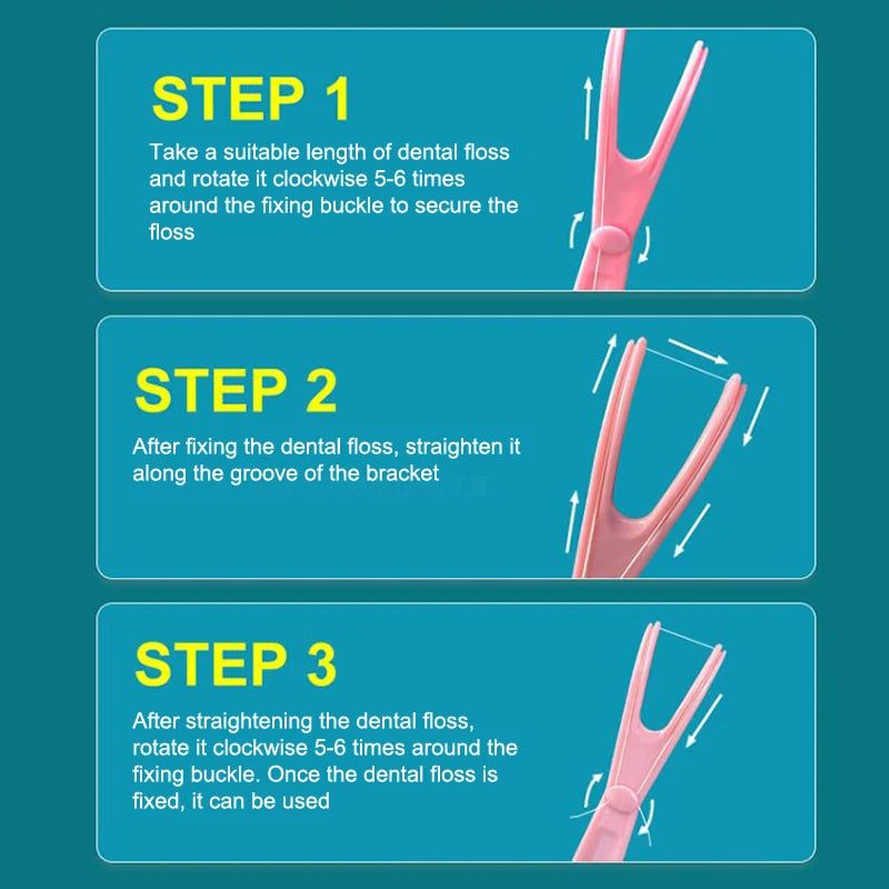 1/2Pcs Reusable Pick Holder Y Shape Plastic Dental Floss Rack Teeth Clean Care Tool Without Dental Floss Oral Hygiene Toothpick Peaceful Pleasures Health and Wellness
