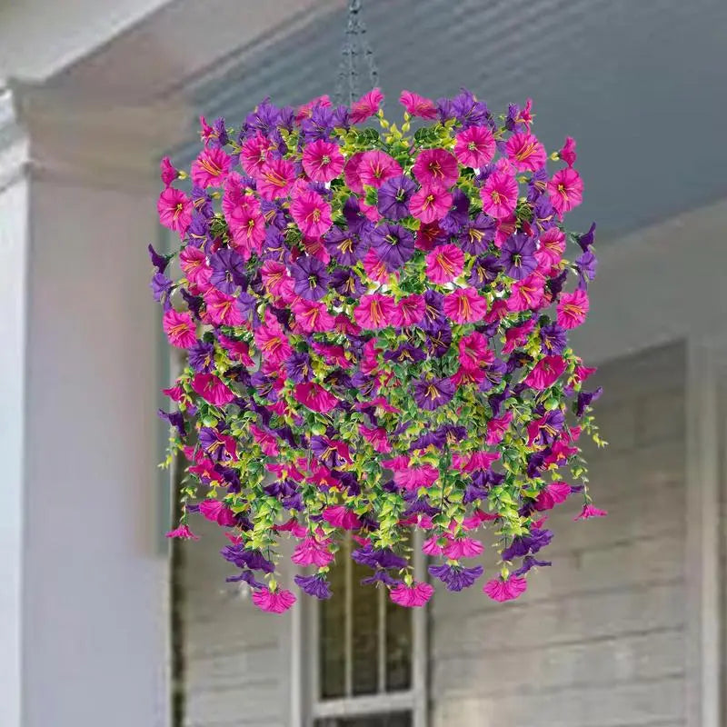 Artificial Petunias For Outdoors 2pcs Faux Petunias Artificial Plants Weatherproof UV Resistant Simulated Colorful Everlasting Peaceful Pleasures Health and Wellness