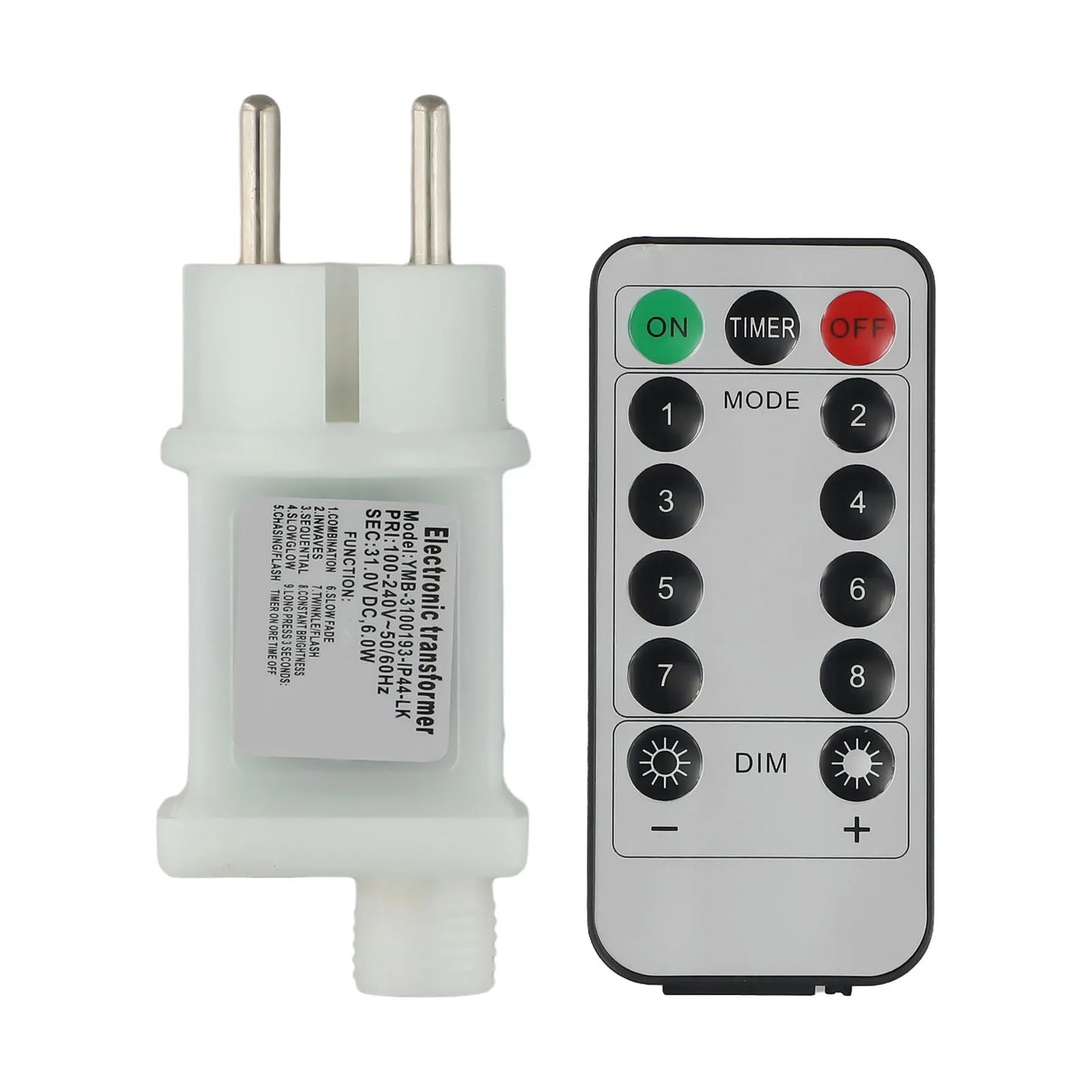31V LED Adapter with Remote – 6W, 8 Lighting Modes, IP44