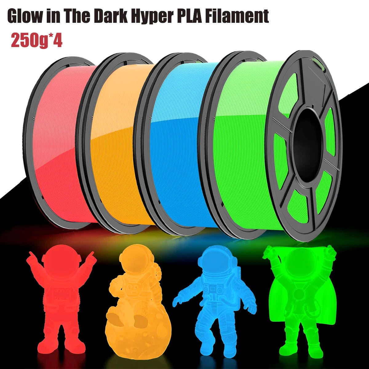 Glow-in-the-Dark PLA 3D Printer Filament 1.75mm | FDM Bundle