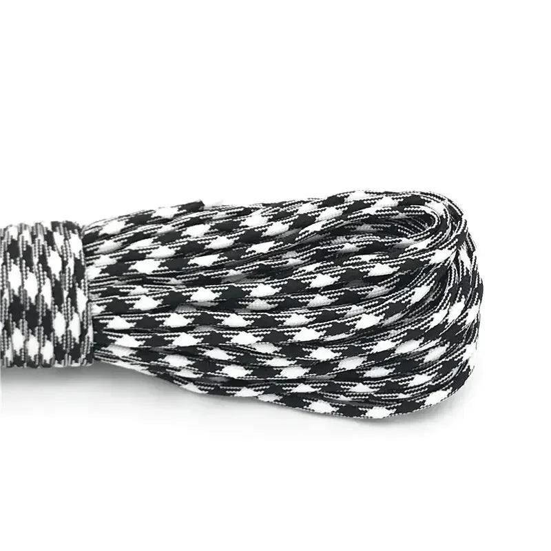 7 Cores 550 Paracord Cord 5 8 16 31 M Dia.4mm For Outdoor Camping Survival Lanyard Parachute Rope Hiking Tent Accessories Peaceful Pleasures Health and Wellness Black And White 16M