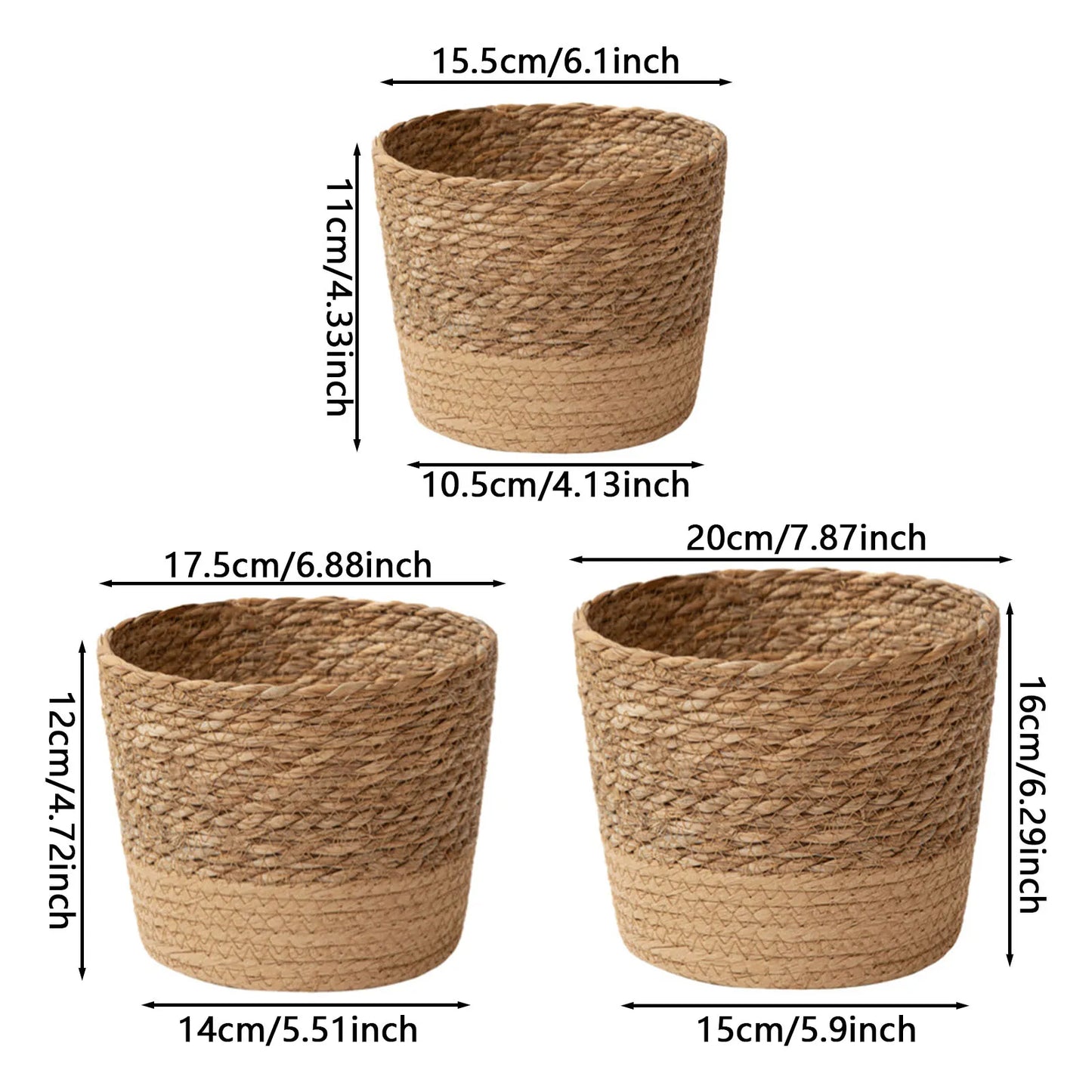 Handmade Rattan Wicker Woven Planter Basket | Flower Pot Storage