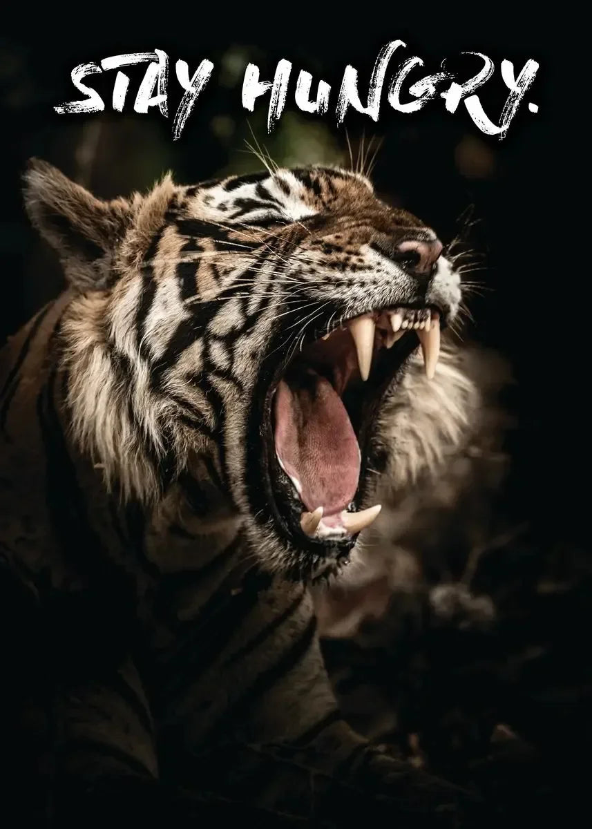 Mindset Is Everything Canvas Wall Art | Lion Wolf Tiger Poster