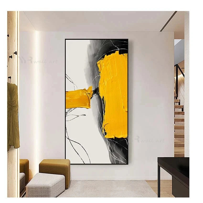 Nordic Wall Art Decorative Painting, Large Canvas, Orange Art Texture, Abstract Handmade Oil Painting, Living Room,Custom Poster Peaceful Pleasures Health and Wellness No frame 1 50cmx75cm