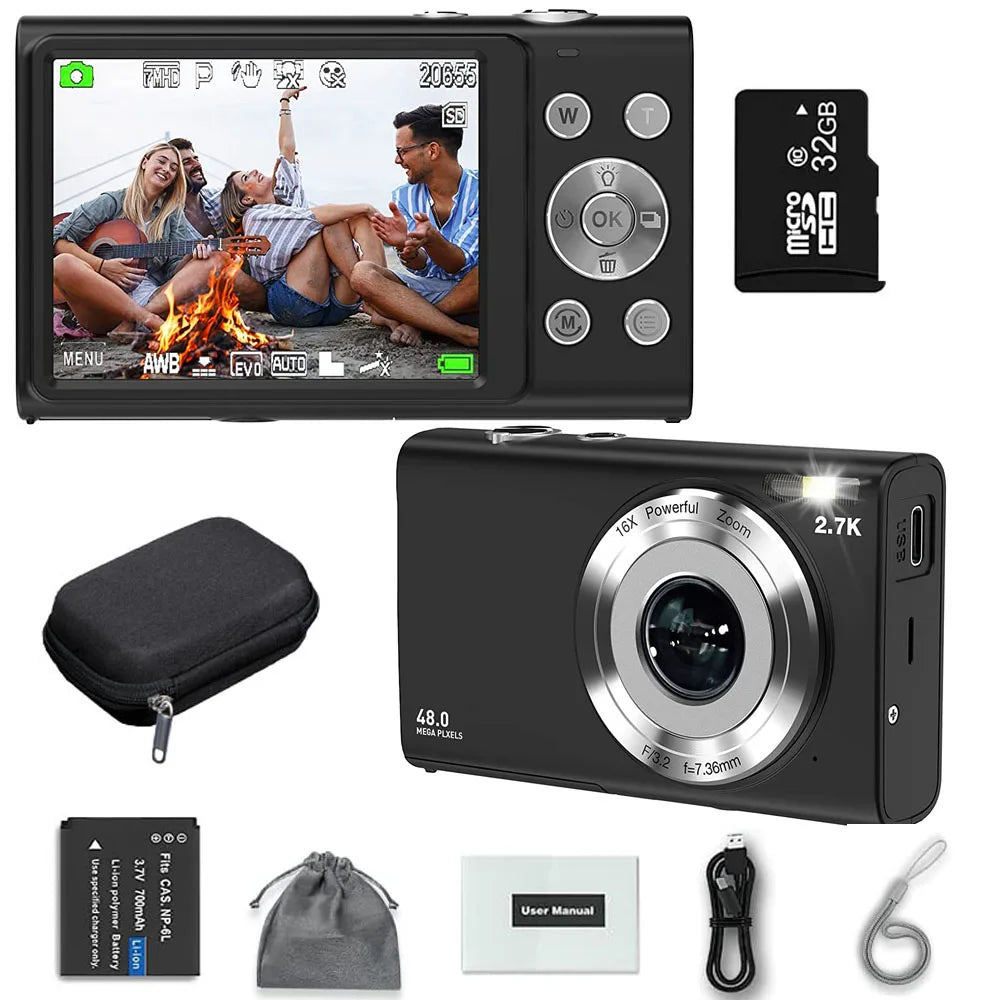 4K Digital Camera 48MP Autofocus Vlogging Camera for Kids & Adults