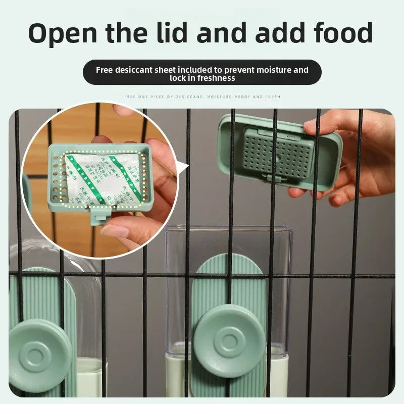 Automatic Cat Hanging Water Dispenser and Dog Feeder Cage Mounted Pet Drinking Fountain Easy Install Pet Feeding Supplies Peaceful Pleasures Health and Wellness