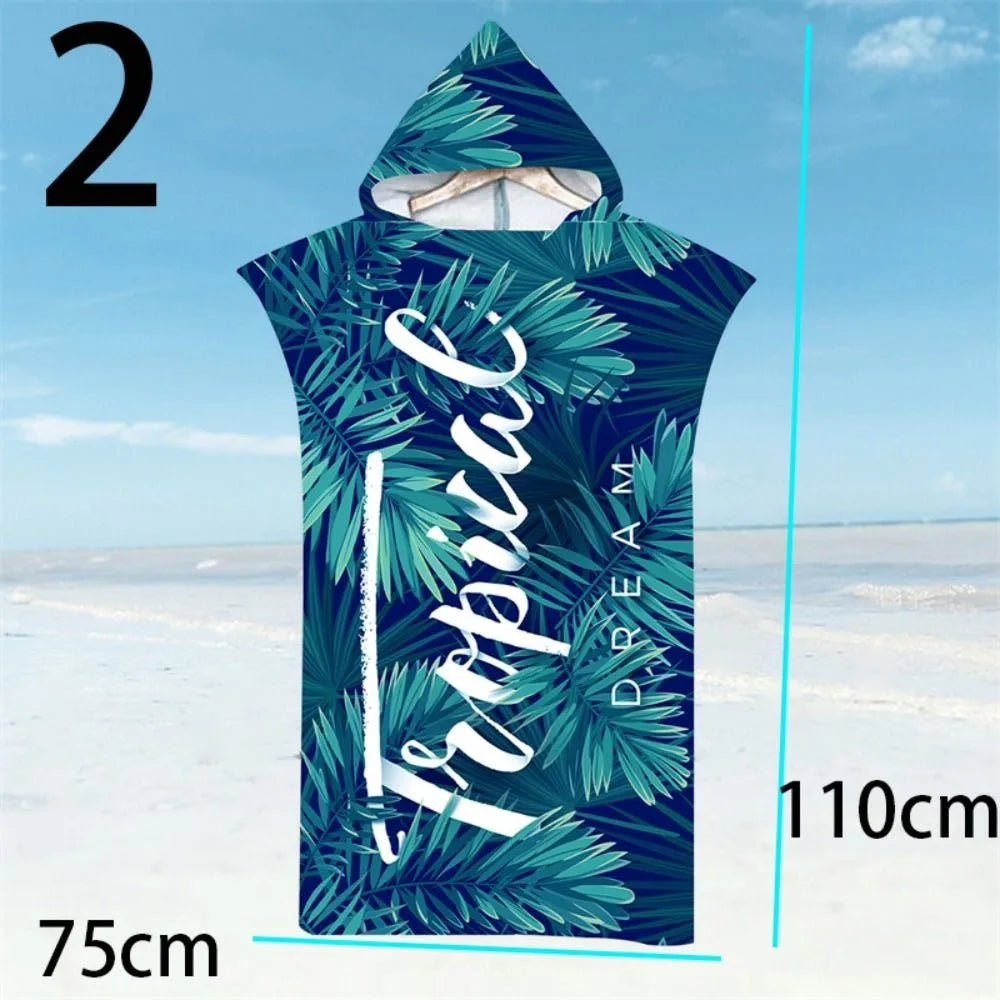 Hooded Surf Poncho Changing Robe | Quick-Dry Microfiber Towel