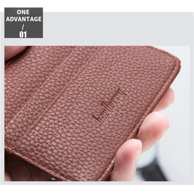 Women Slim Minimalist Wallet Ultra-Thin Wear-resistant Large Capacity Wallet for Money Business Cards Peaceful Pleasures Health and Wellness