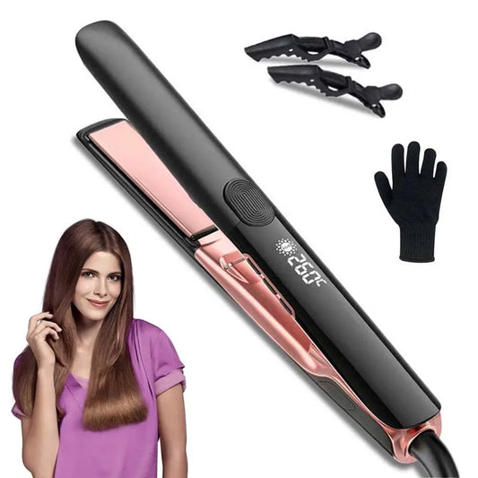 Professional Flat Iron Negative Ion Ceramic Hair Straightener Electric Fast Heat-Up Salon Styling Straightener Iron Peaceful Pleasures Health and Wellness