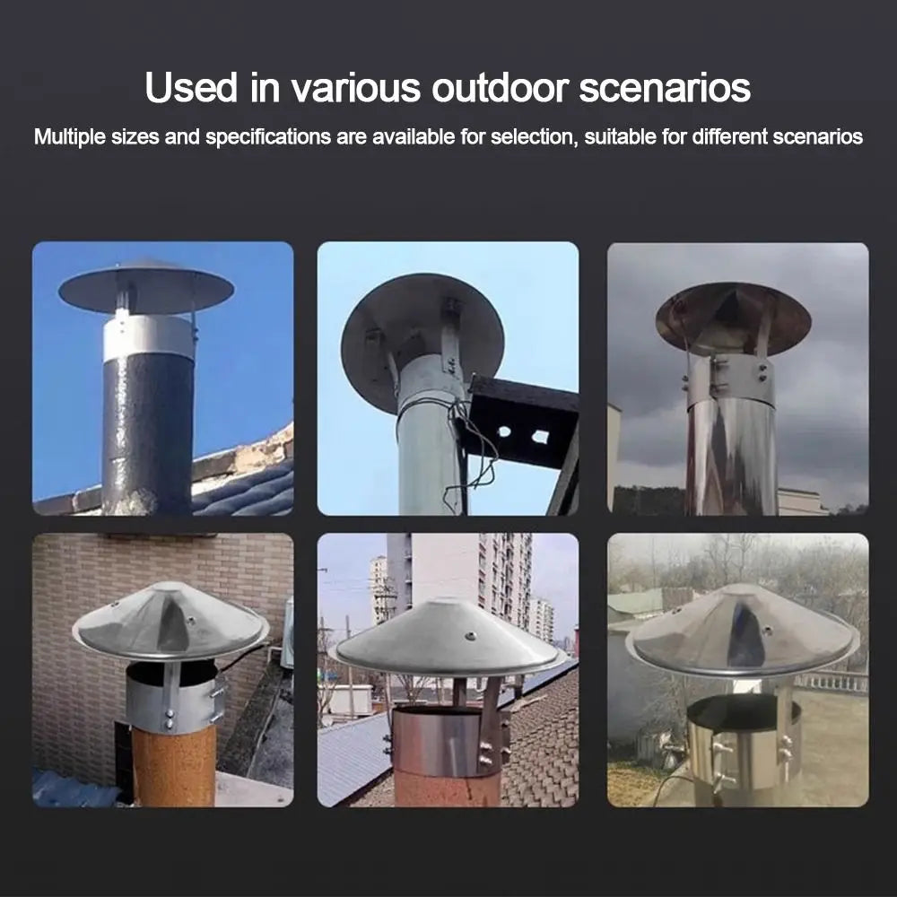 Stainless Steel Chimney Rain Cap 75–160mm | Exhaust Vent Hood