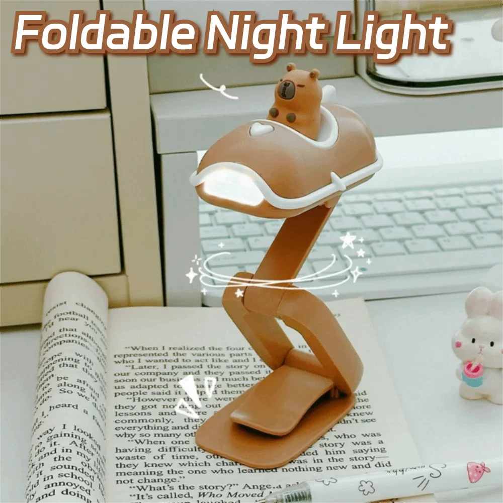 Capybara LED Book Light – Foldable Portable Night Lamp