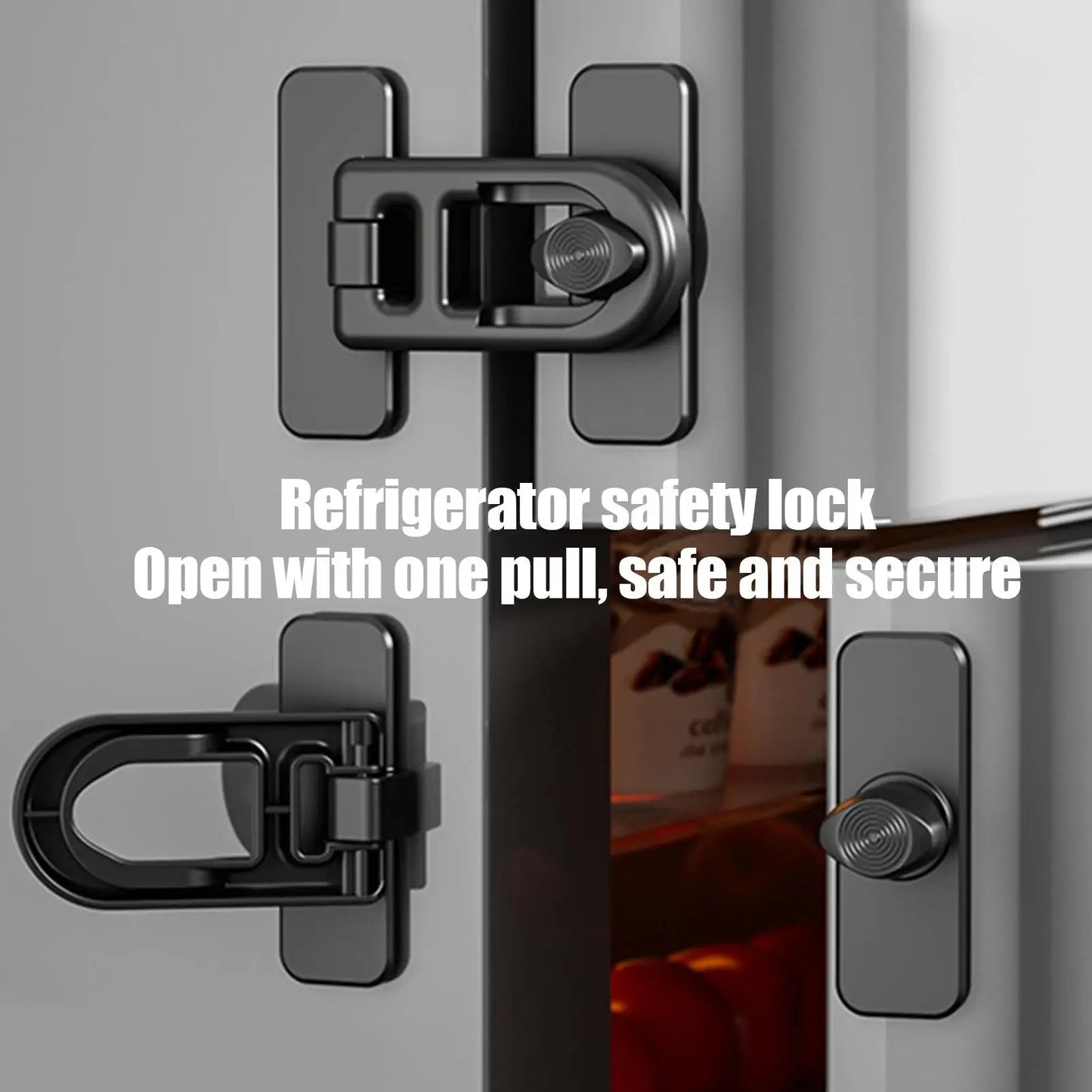 Keyless Adhesive Fridge & Cabinet Lock for Child Safety