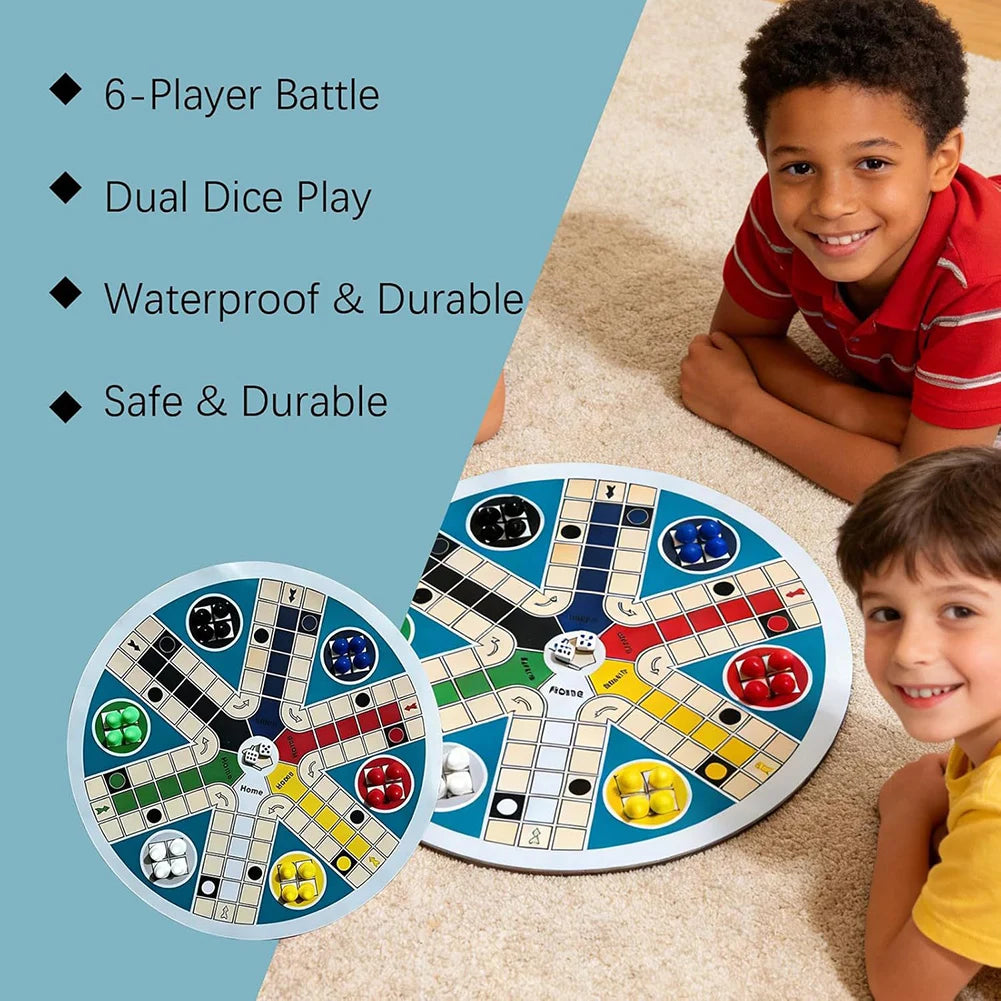 6 Player Ludo Board Game | Multiplayer Flying Chess Family Set