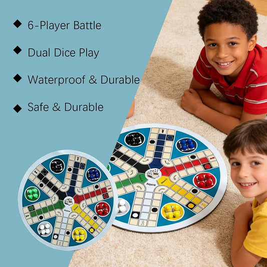 6 Player Ludo Board Game | Multiplayer Flying Chess Family Set Family Board Game Peaceful Pleasures Health and Wellness Default Title