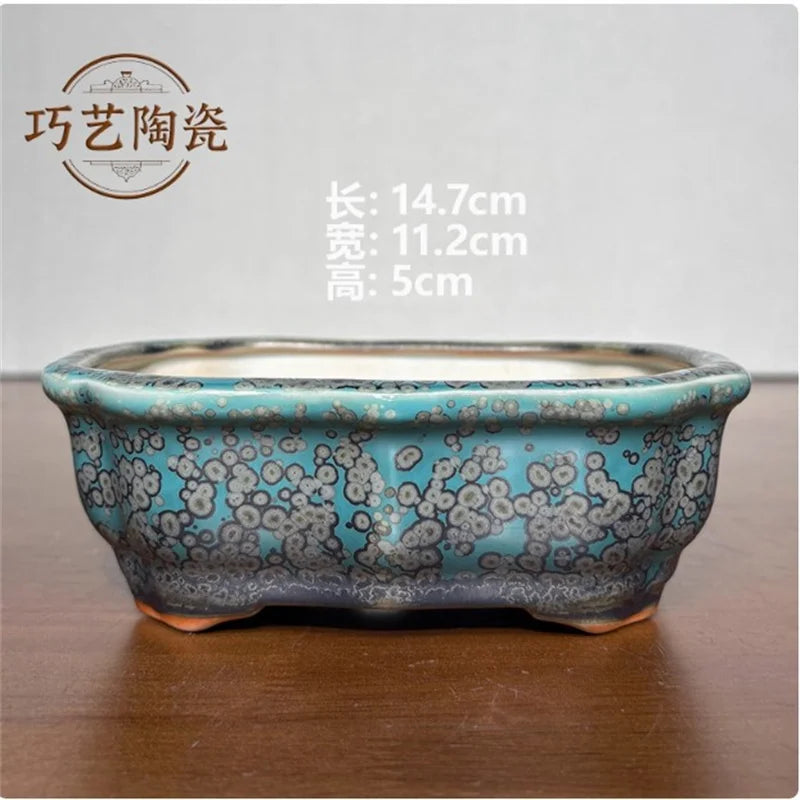 Porcelain Glazed Colorful Bonsai Pot | Ceramic Plant Pot