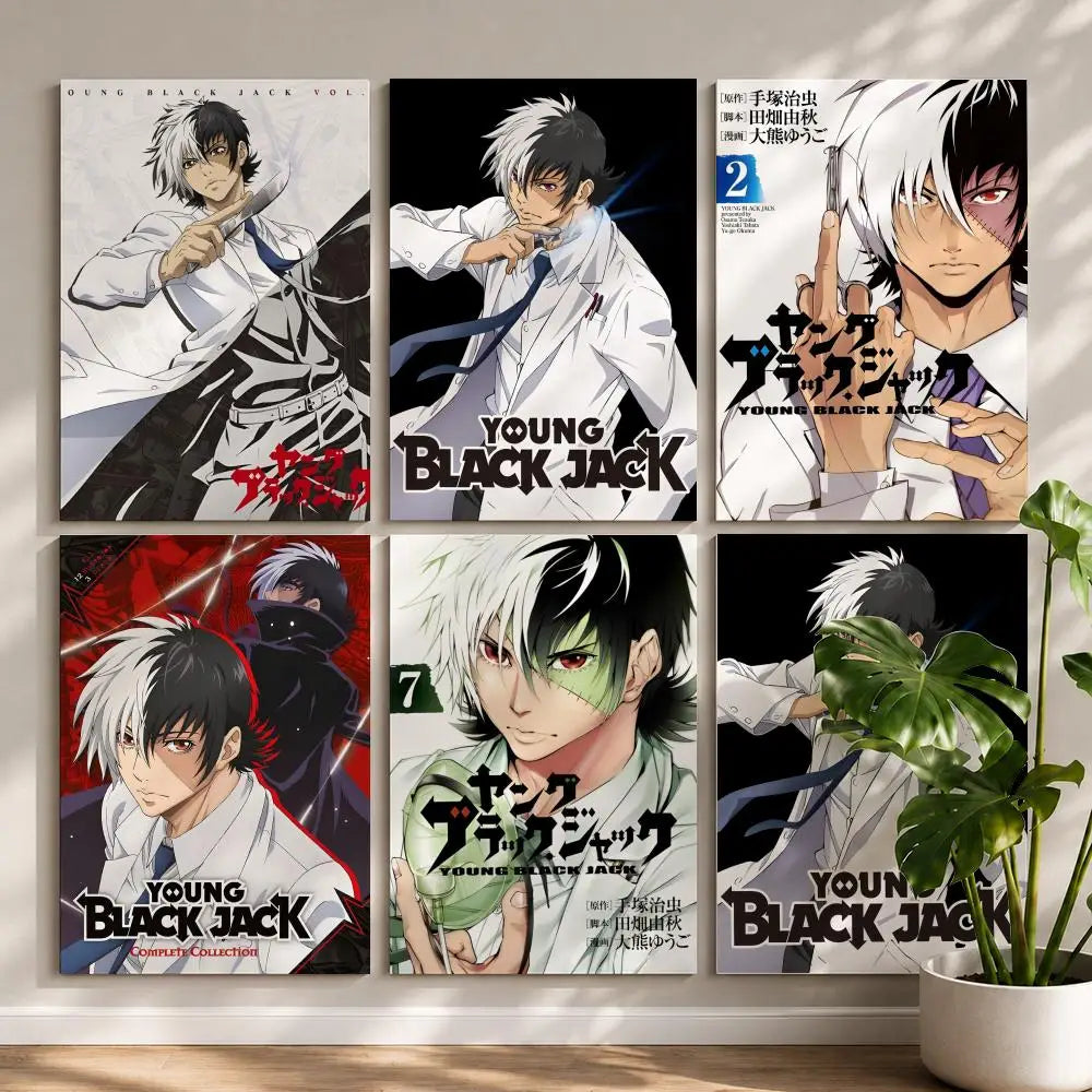 Black Jack Anime Poster – HD Self-Adhesive Waterproof Wall Art Anime Wall Poster Peaceful Pleasures Health and Wellness