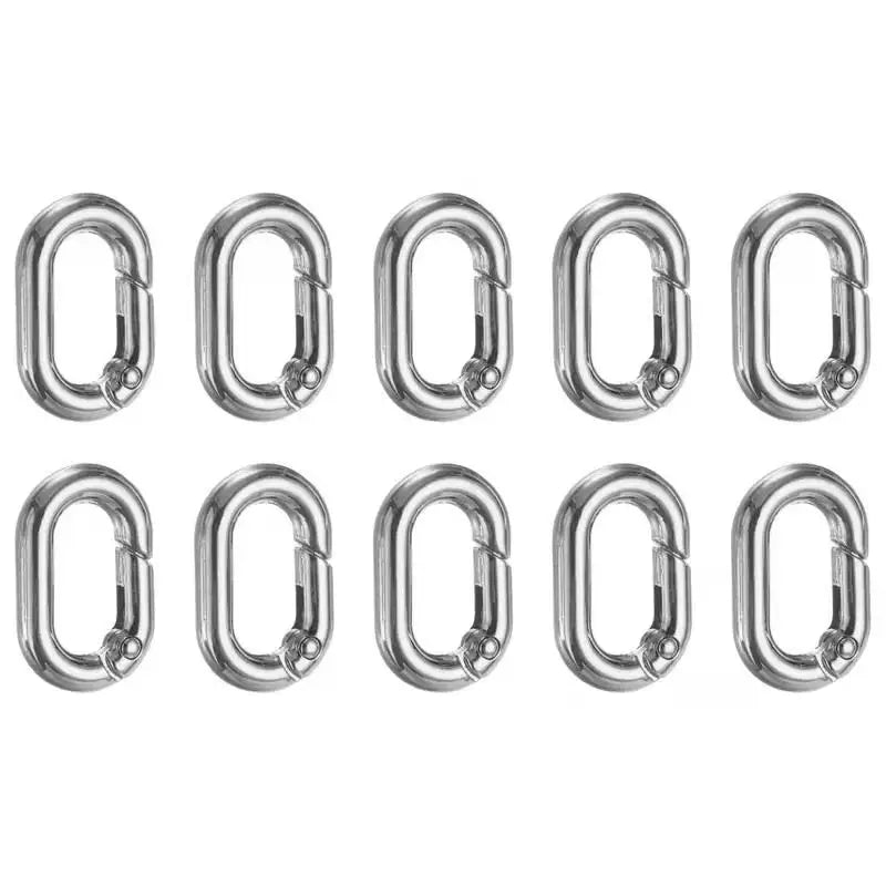 10Pcs Oval Spring Snap Hooks | Zinc Alloy Bag & Keychain Buckles