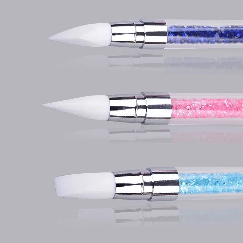 Silicone Nail Art Sculpture Pen for Emboss Carving Craft Polish Manicure, Dual Heads, Acrylic Handle, 1Pcs Peaceful Pleasures Health and Wellness