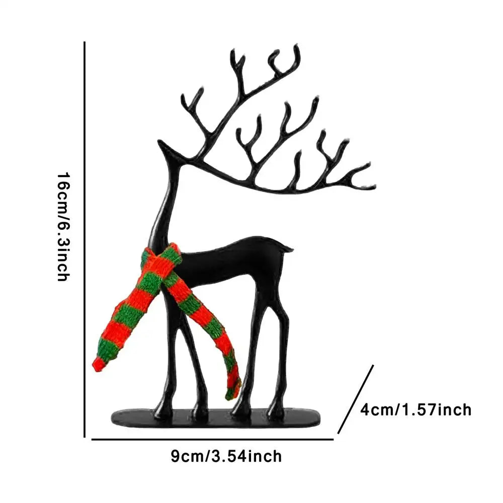 Christmas Reindeer Resin Figurine | Modern Holiday Home Decor