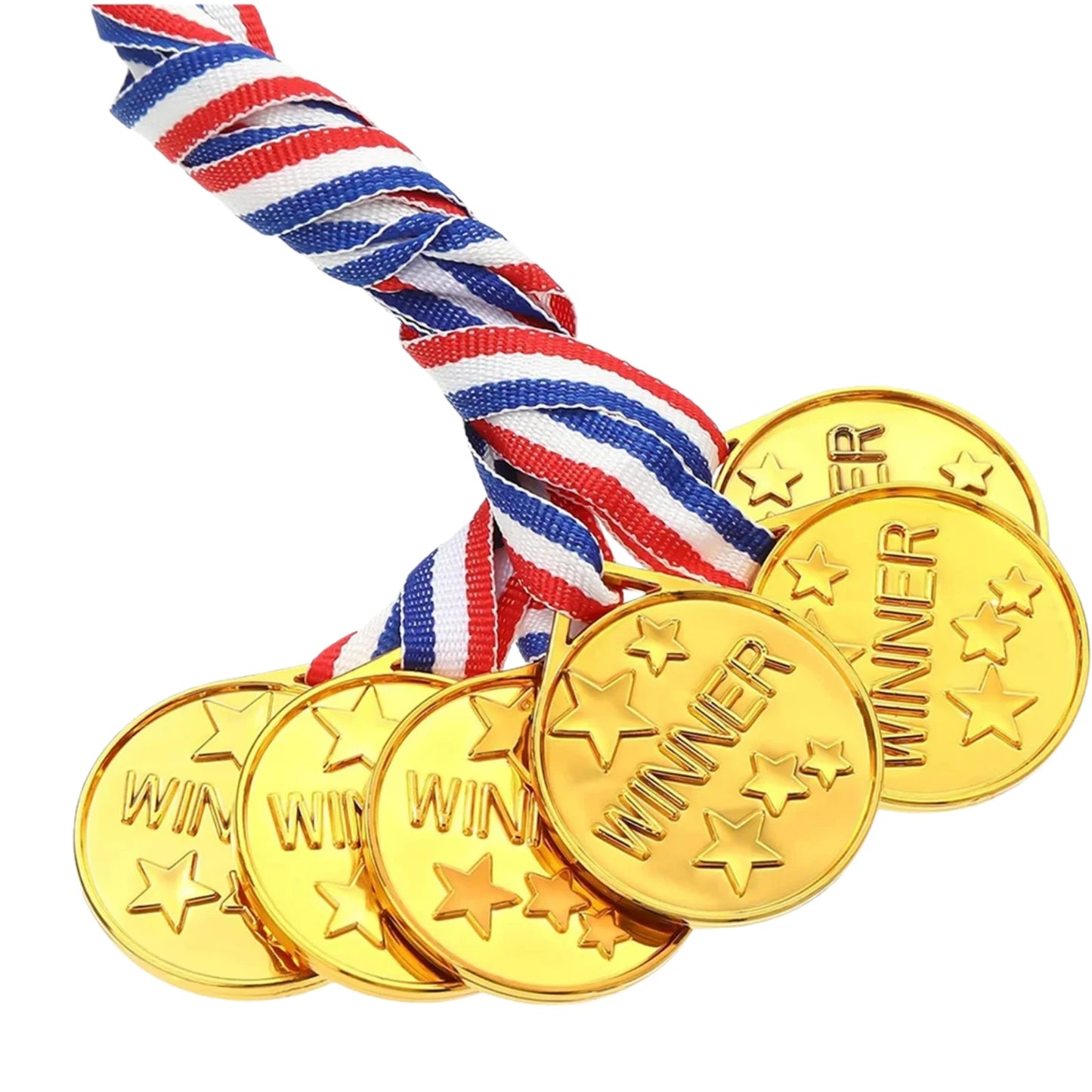 30Pcs Plastic Gold Winners Medals Trophy Children Game Sports Prize Awards Toys For Kids Birthday Party Favors Pinata Fillers Peaceful Pleasures Health and Wellness