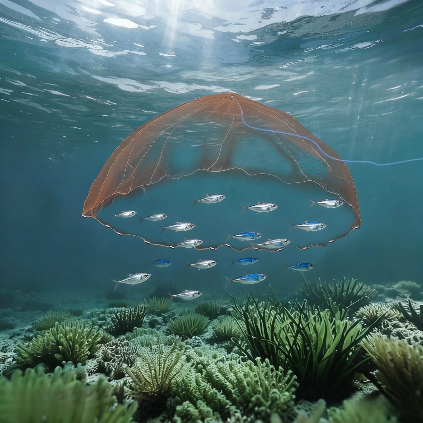 240/360/480CM Diameter Fishing Cast Net Folded Casting Net with Sinkers Throw Nets for Saltwater Fishing Bait Trap Rivers Peaceful Pleasures Health and Wellness