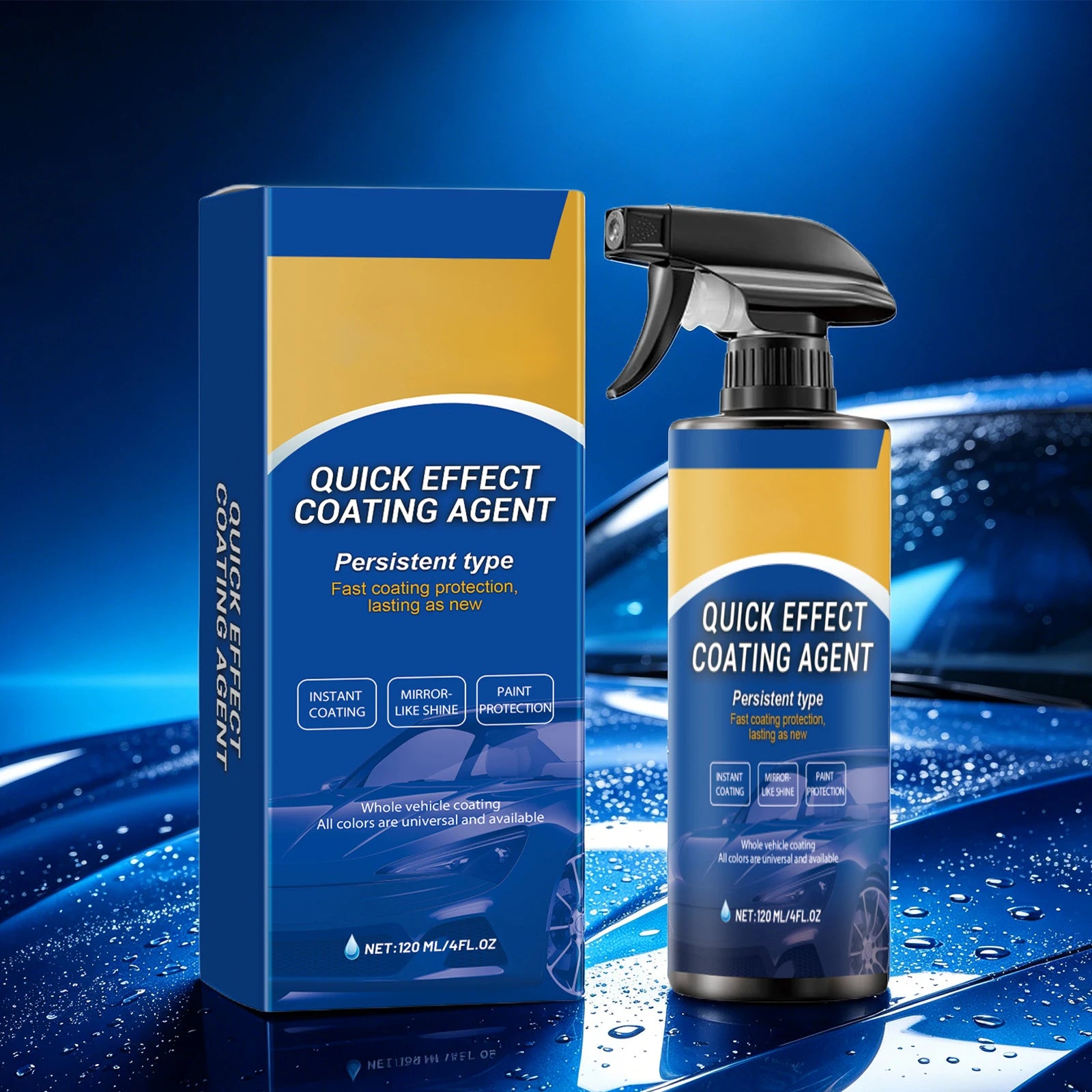 Coating Spray Quick-Dry Restores Glossy Quick Effect Coating Agent High Gloss Long Lasting Paint Protection Car Care Peaceful Pleasures Health and Wellness