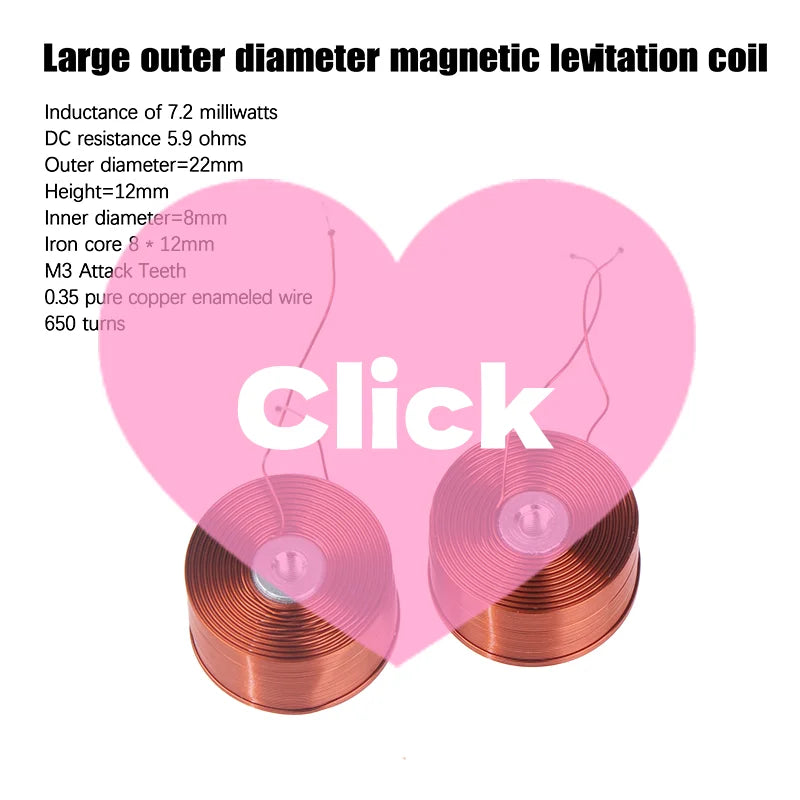 Magnetic Levitation Copper Coil 22×12mm | DIY Inductor
