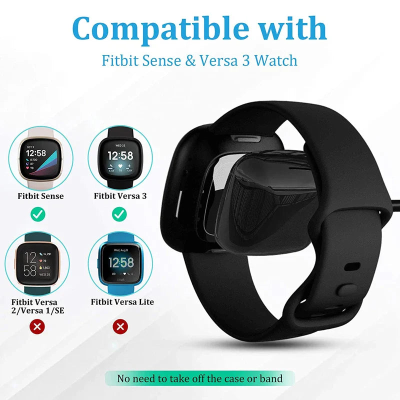 Fitbit Versa 4/3 & Sense 2/1 Magnetic USB Charging Cable Dock Smartwatch Charger Oasis Select