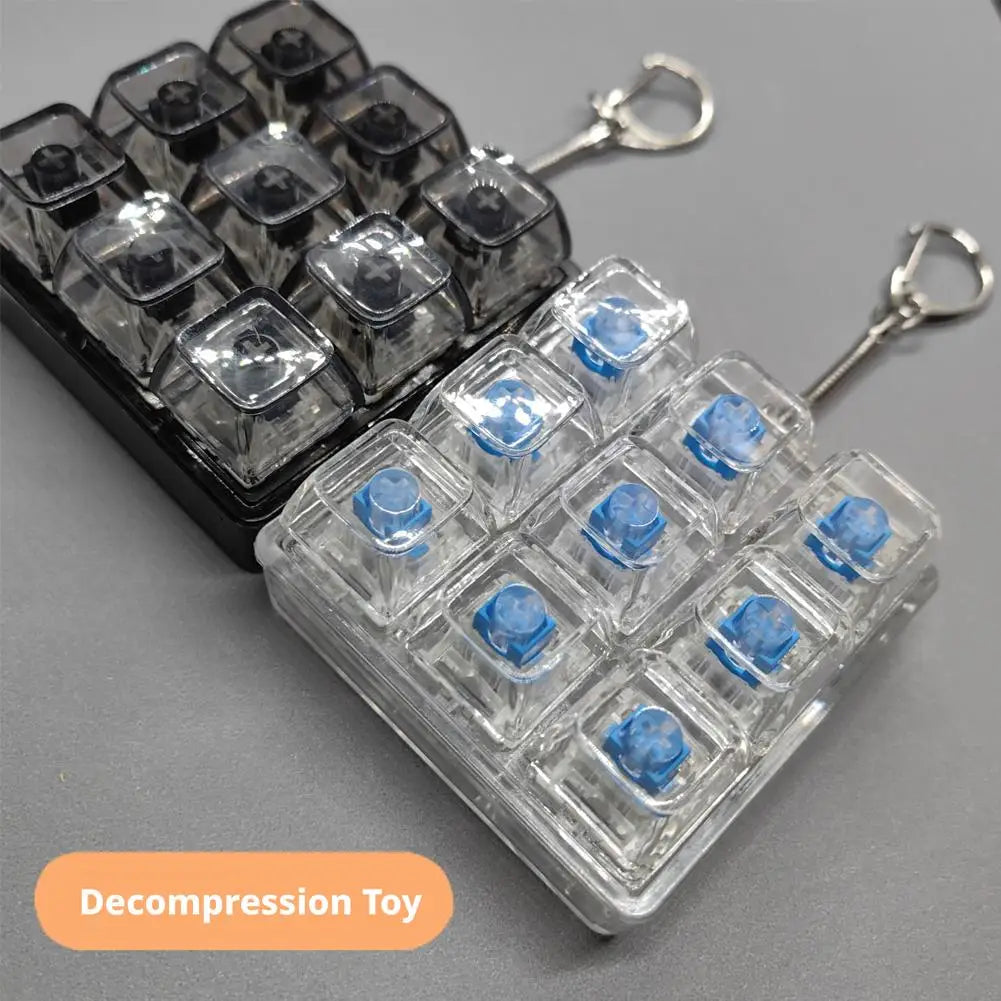LED Glowing Transparent Switch Tester Keychain Fidget Toy Fingertip Button Stress Relief Clicker Mechanical Keyboard Accessories Peaceful Pleasures Health and Wellness