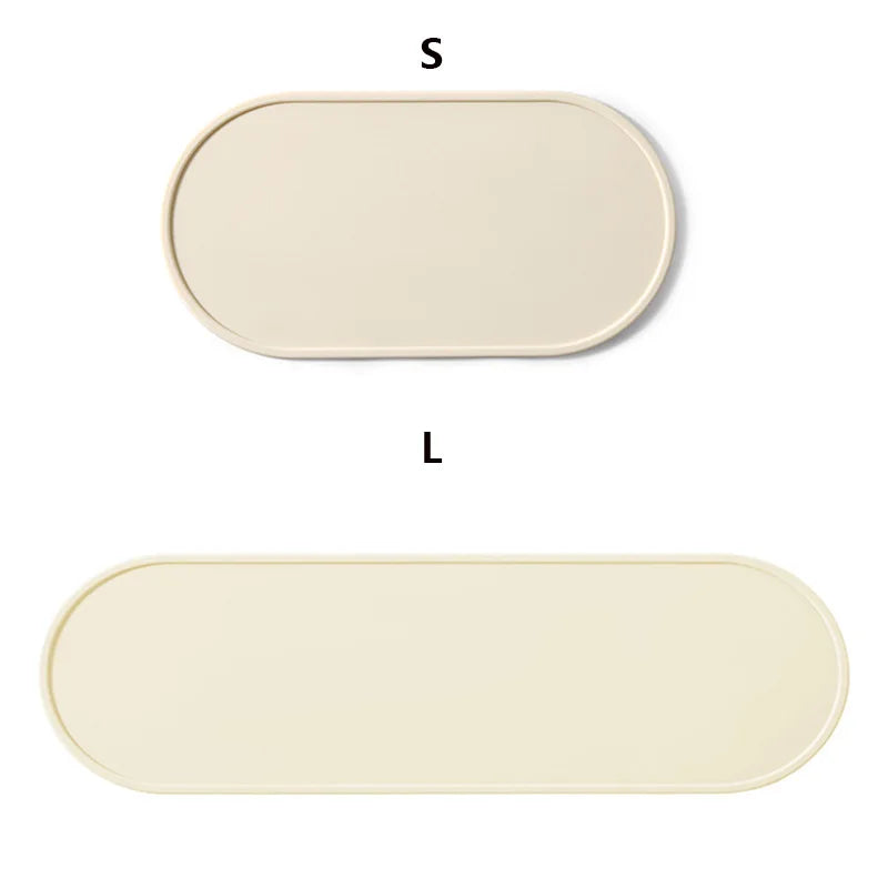 1Pc Oval Kitchen Utensils Silicone Non-slip Heat-resistant Pad Condiment Jar Holder Silicone Mat Condiment Jar Base Pad Peaceful Pleasures Health and Wellness Beige S Oval