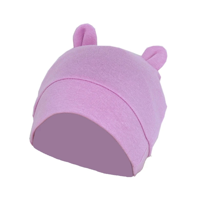 Infant Cotton Baby Bonnet Hospital Hat | Soft Solid Color 0-24M