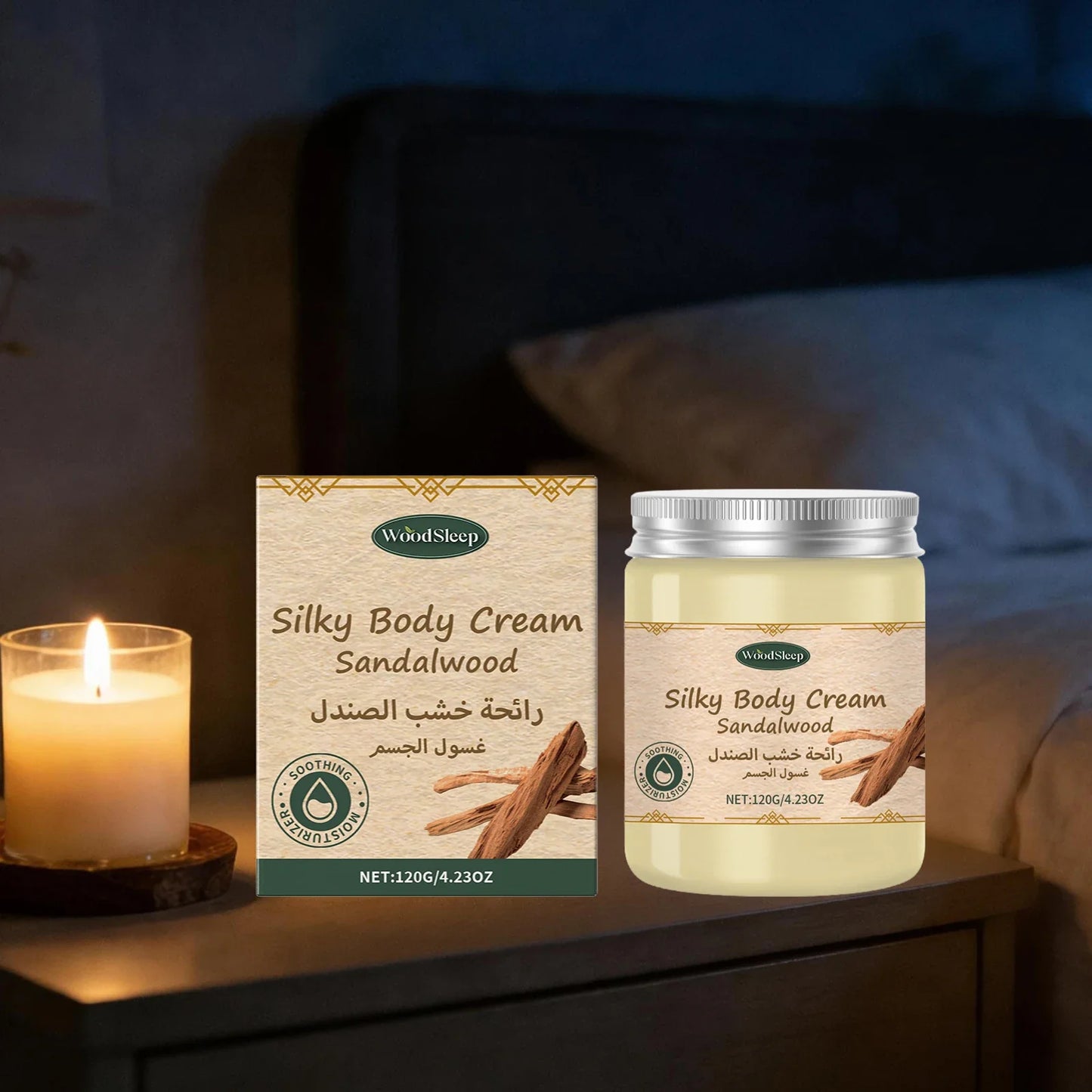 WOODSLEEP Sandalwood Body Cream – Moisturizing & Brightening