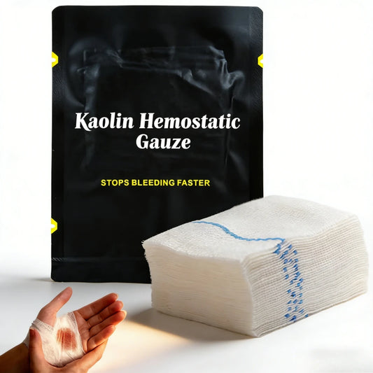1.5/3.75M Hemostatic Kaolin Gauze Combat Emergency Trauma Z-Fold Soluble For Ifak Tactical First Aid Kit Medical Wound Dressing Peaceful Pleasures Health and Wellness