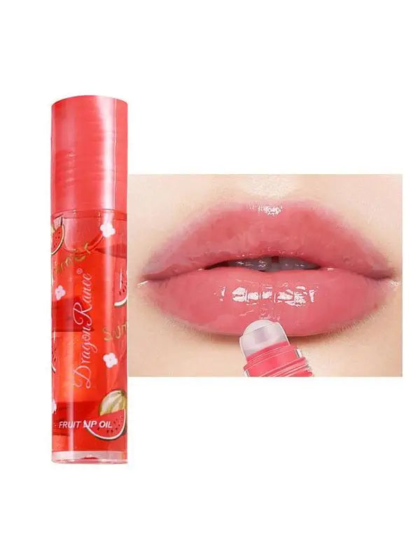 6-Color Roll-On Fruit Essence Lip Gloss & Moisturizing Lip Oil